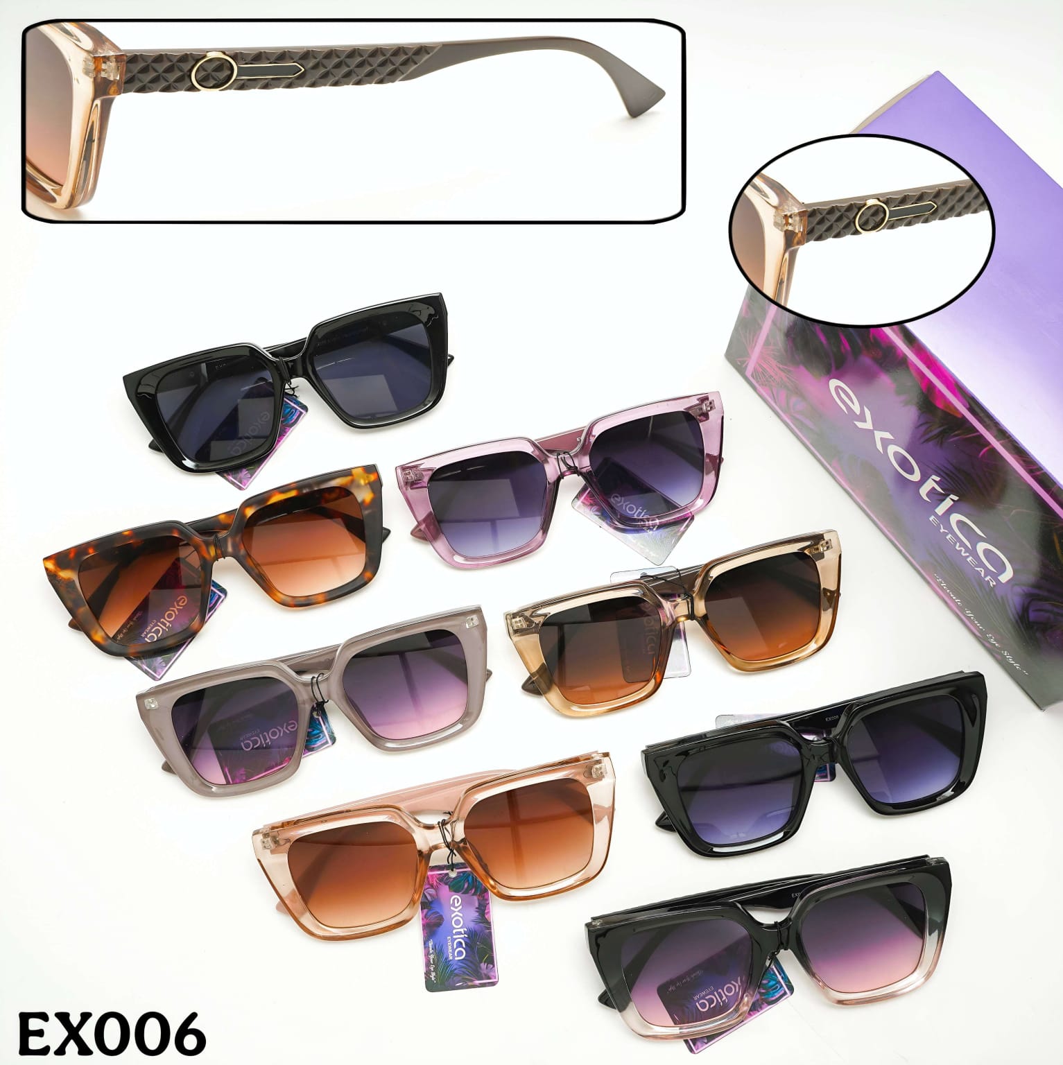 Exotica Eyewear Ladies Sunglasses – UV Protection (10 Model, 12 Pcs Box)
