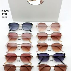 Premium Ladies Metal Sunglasses Combo (10 Models | 16 Pcs Box)